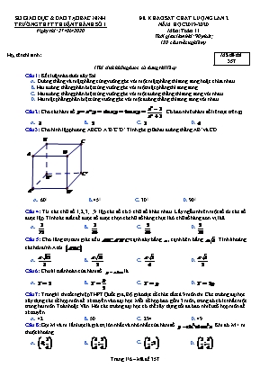 Đề khảo sát chất lượng lần 2 môn Toán Lớp 11 - Mã đề 357 - Năm học 2019-2020 - Trường THPT Thuận Thành số 1